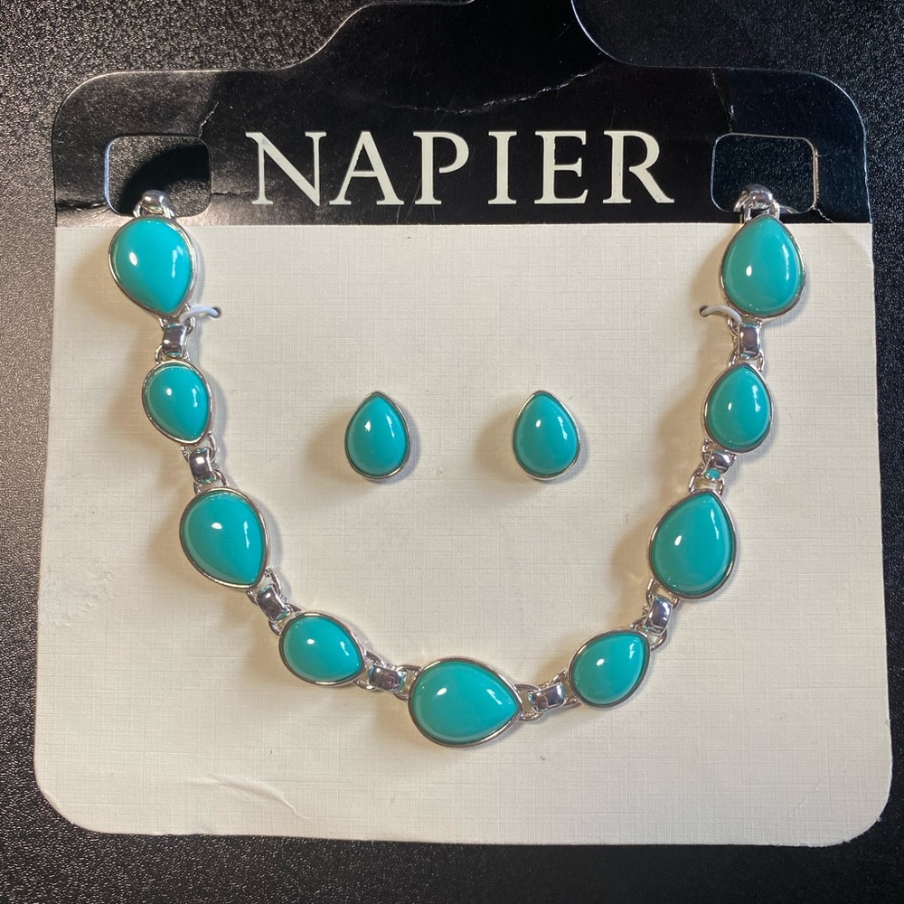 Napier Turquoise Drops Necklace & Earring Set-NWT